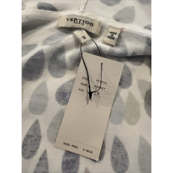 New Vertigo Paris Russet Whimsey Showers Colorful Hooded Zip Front Sweater Small - Picture 6 of 9